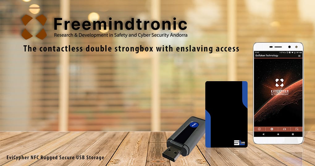 Contactless double strongbox with enslaving access evicypher nfc rugged secure usb storage technology