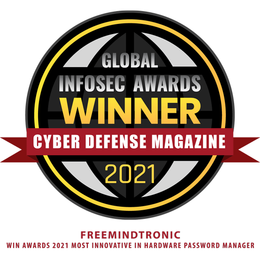 Freemindtronic win awards 2021 Most Innovative in Hardware Password Manager with EviCypher & EviToken Technologies