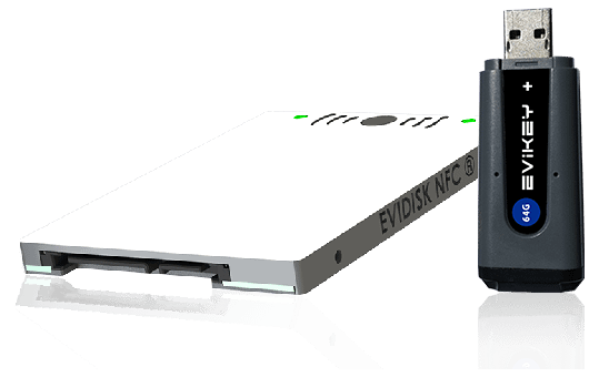 Award FIC 2015 EviKey NFC rugged USB Stick & EviDisk NFC rugged SSD Sata 3 unlock contactless by nfc phone Freemindtronic Andorra