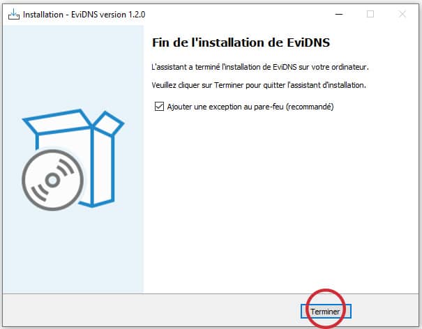 EviDNS ZeroConf finish installation software by Freemindtronic